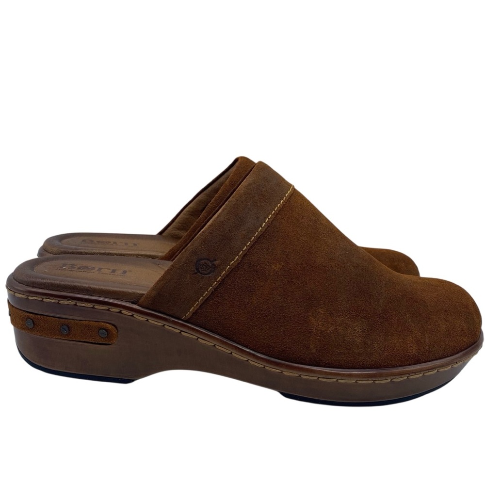 Born Womens Shoes Bandy Mules Sz 10 Brown Suede Slip On Burnished Comfort Casual - Picture 3 of 15